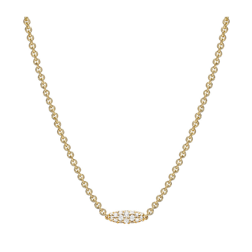 PAUL MORELLI 18K YELLOW GOLD SINGLE PIPETTE NECKLACE WITH DIAMONDS Default Title