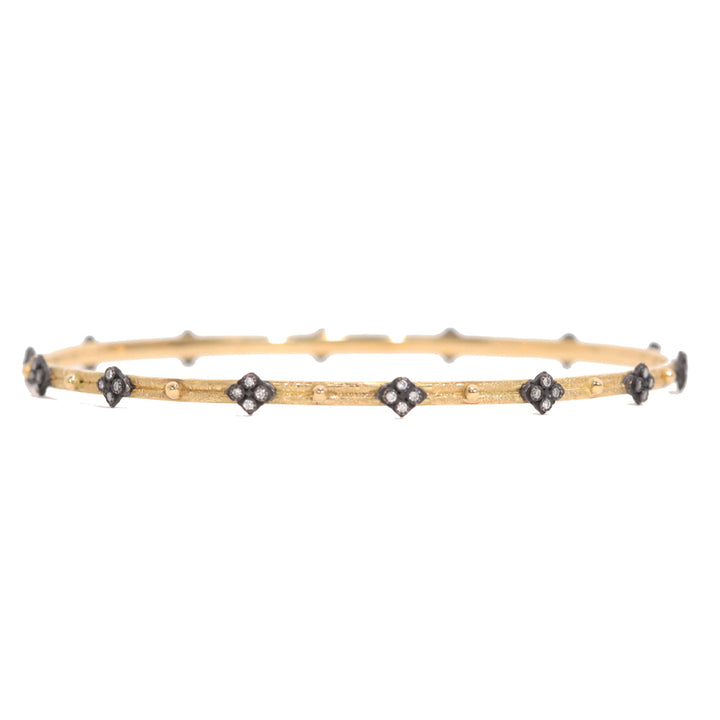 ARMENTA 18K YELLOW GOLD BANGLE WITH CROSSES Default Title