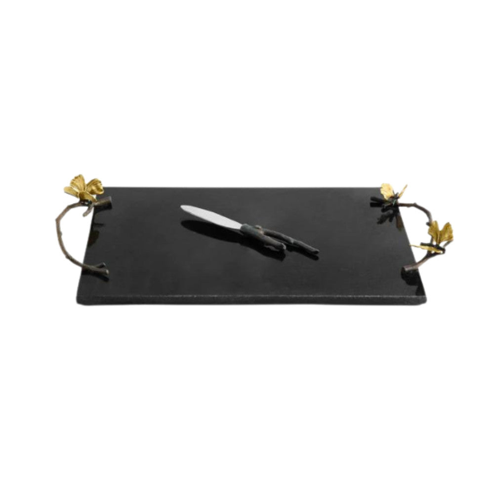 MICHAEL ARAM BUTTERFLY GINKGO BLACK CHEESEBOARD AND KNIFE Default Title