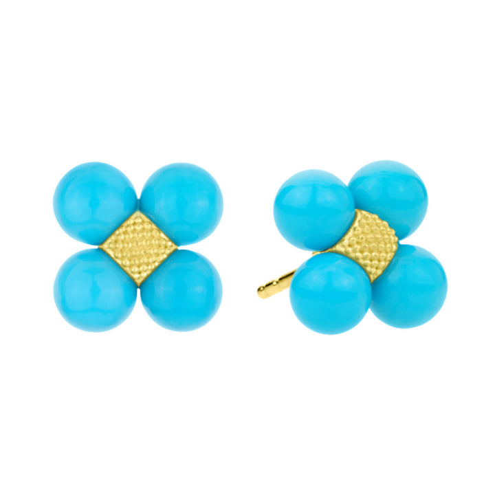 PAUL MORELLI 18K YELLOW GOLD AND TURQUOISE STUD EARRINGS Default Title