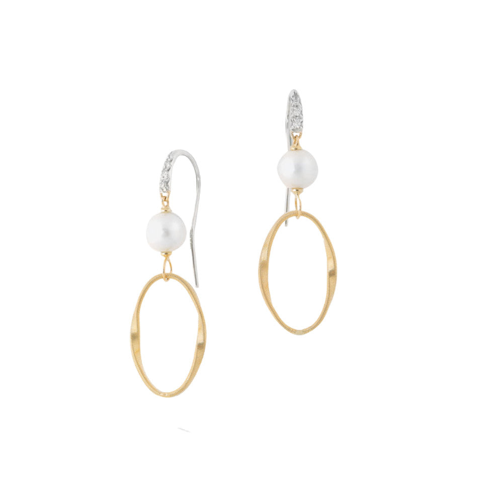MARCO BICEGO 18K YELLOW GOLD DIAMOND WITH PEARL EARRINGS Default Title