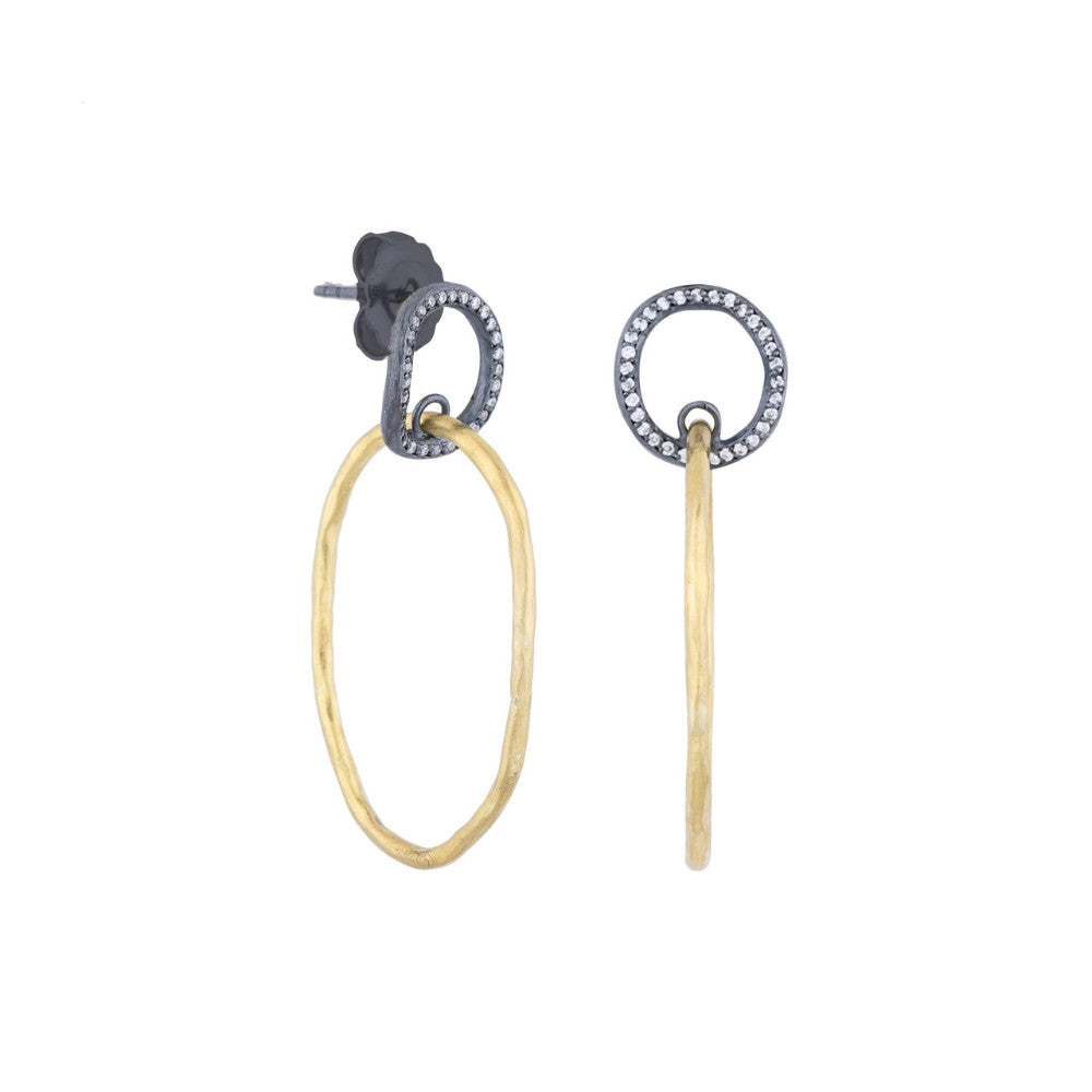 LIKA BEHAR 24K YELLOW GOLD AND OXIDIZED SILVER EARINGS Default Title