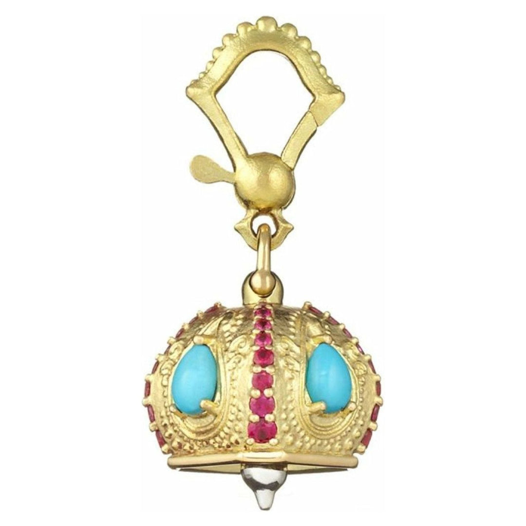 PAUL MORELLI 18K YELLOW GOLD #3 RAJA BELL WITH TURQUOISE AND RUBY Default Title