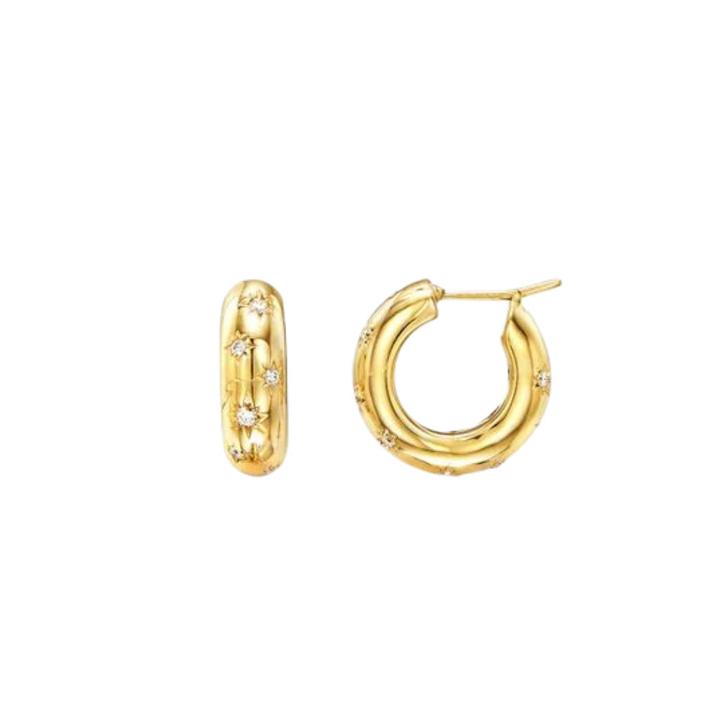 TEMPLE ST CLAIR 18K YELLOW GOLD COSMOS HOOP EARRINGS Default Title