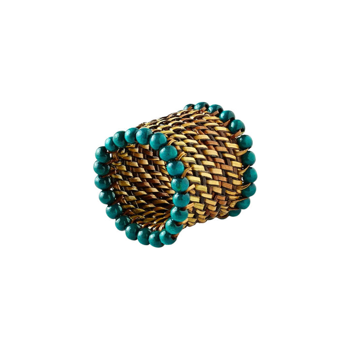 CALAISIO NAPKIN RING WITH BEADS - SEA GREEN Default Title