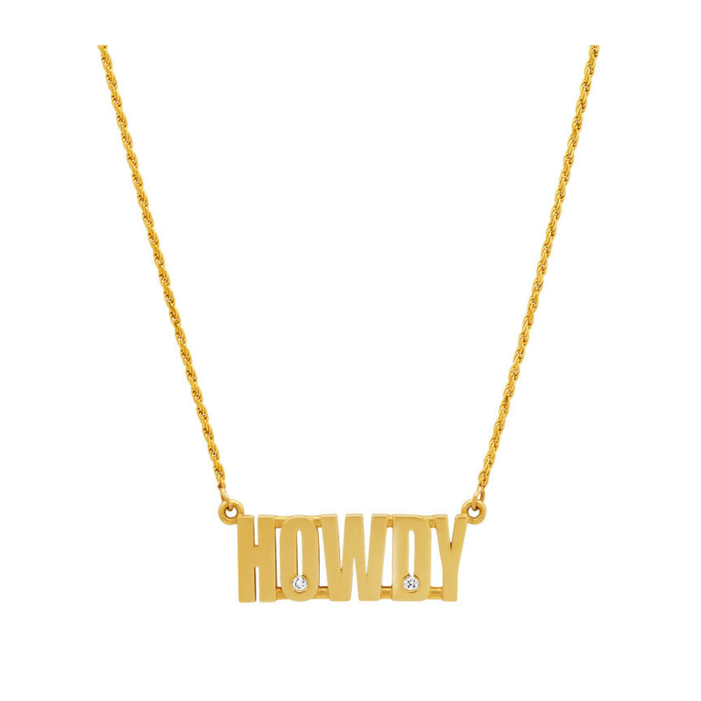 ESTABLISHED YELLOW GOLD HOWDY NECKLACE WITH DIAMOND Default Title