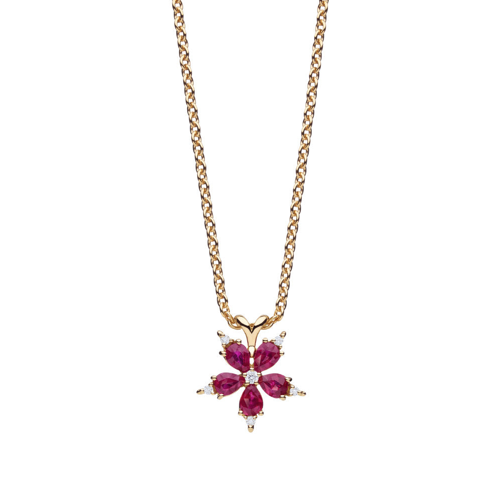 PAUL MORELLI 18K YELLOW GOLD MINI STELLANISE PENDANT WITH DIAMONDS AND RUBY Default Title