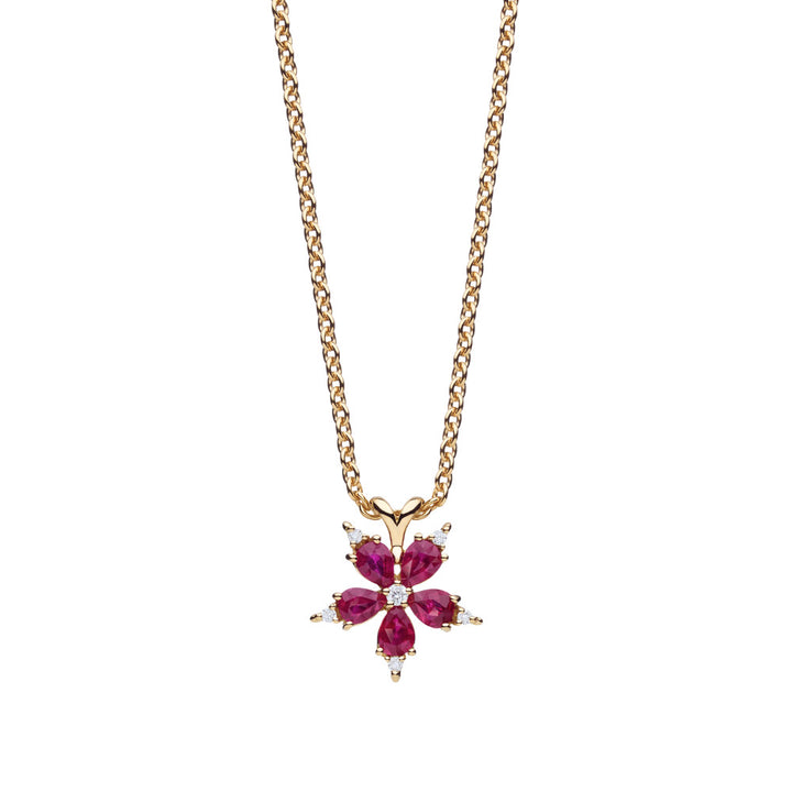PAUL MORELLI 18K YELLOW GOLD MINI STELLANISE PENDANT WITH DIAMONDS AND RUBY Default Title