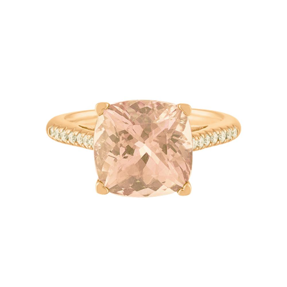 LISA NIK 18K ROSE GOLD MORGANITE DIAMOND RING Default Title