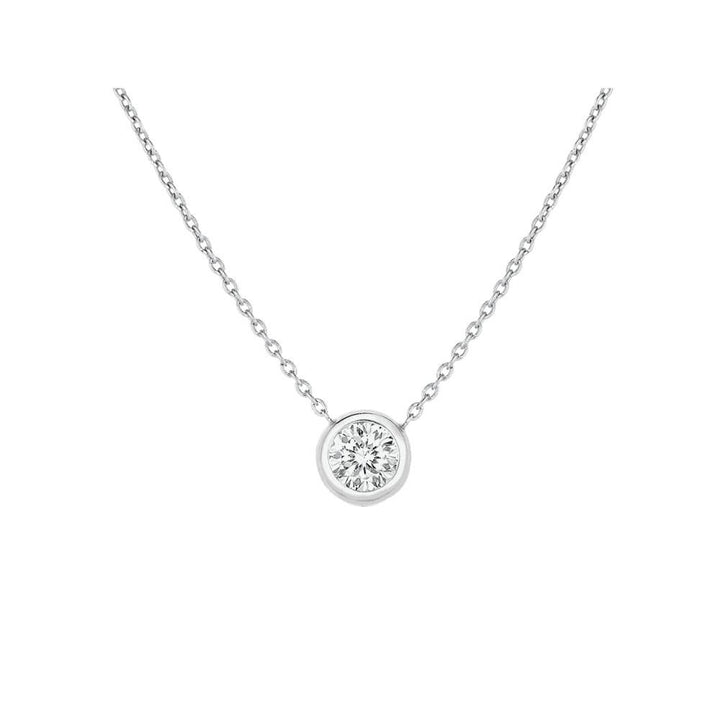 ROBERTO COIN SINGLE DIAMOND STATION WHITE GOLD NECKLACE .38CT Default Title