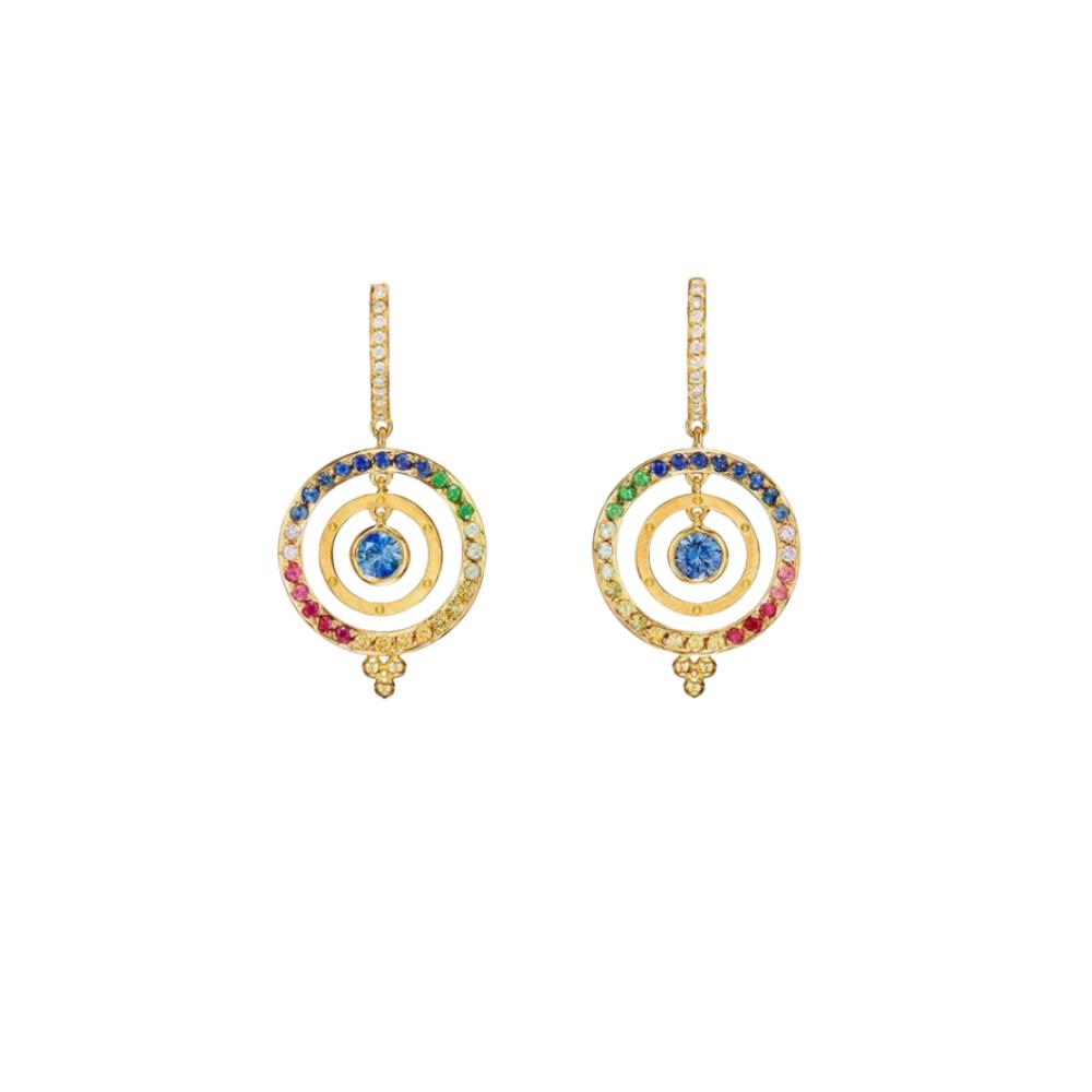 TEMPLE ST CLAIR 18K YELLOW GOLD DIAMOND SAPPHIRES EARRINGS Default Title