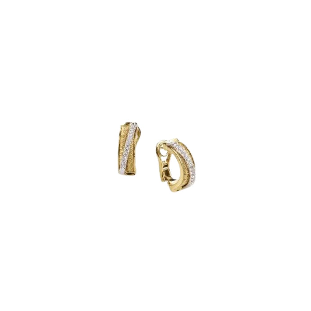 MARCO BICEGO 18K YELLOW GOLD DIAMOND SMALL HOOP EARRINGS Default Title