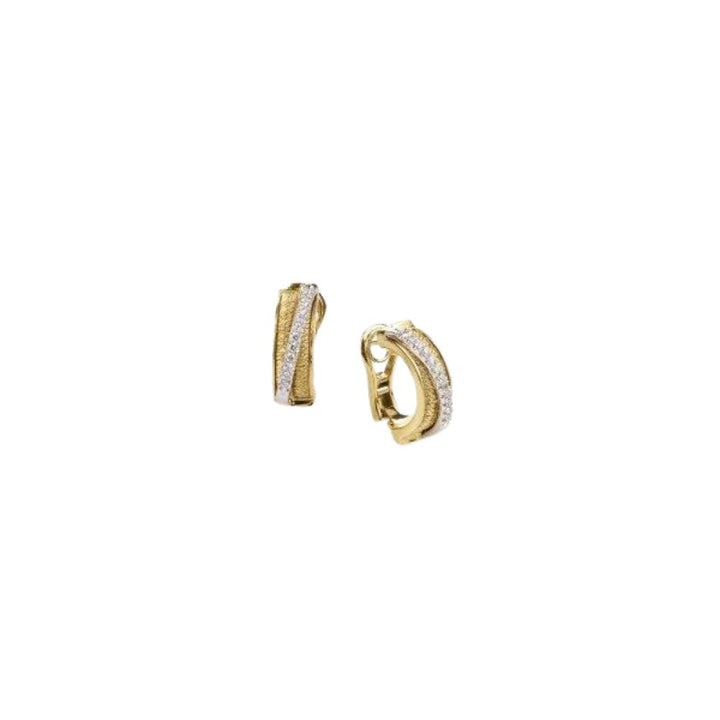 MARCO BICEGO 18K YELLOW GOLD DIAMOND SMALL HOOP EARRINGS Default Title