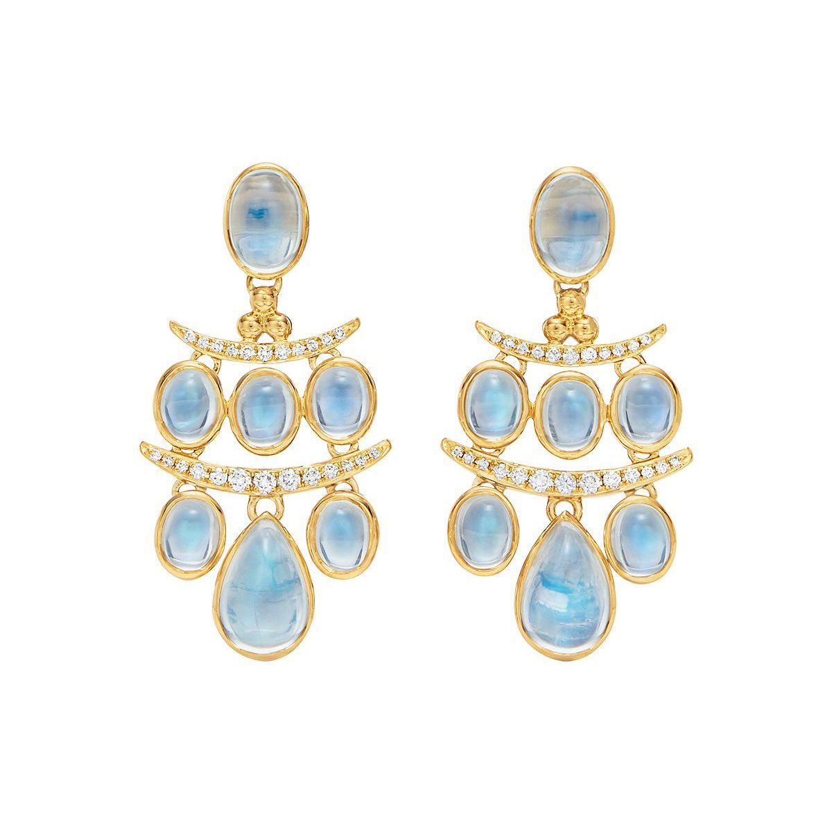 TEMPLE ST CLAIR 18K YELLOW GOLD DIAMOND MOONSTONE EARRINGS Default Title