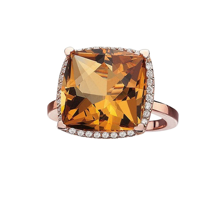 LISA NIK 18K ROSE GOLD CITRINE DIAMOND RING Default Title