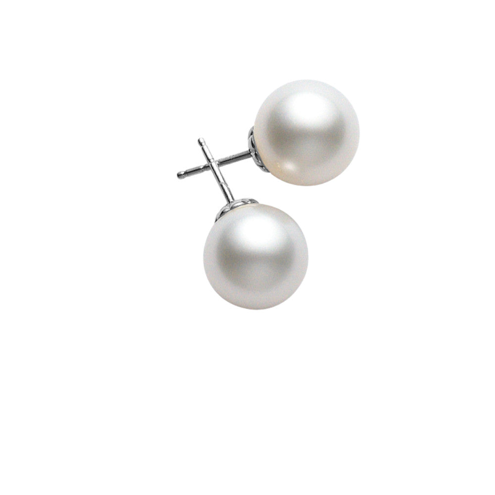 MIKIMOTO PEARL EARRINGS WITH WHITE GOLD STUDS Default Title