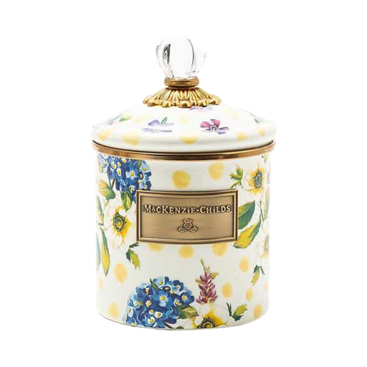 MACKENZIE CHILDS WILDFLOWERS ENAMEL CANISTER - YELLOW Default Title