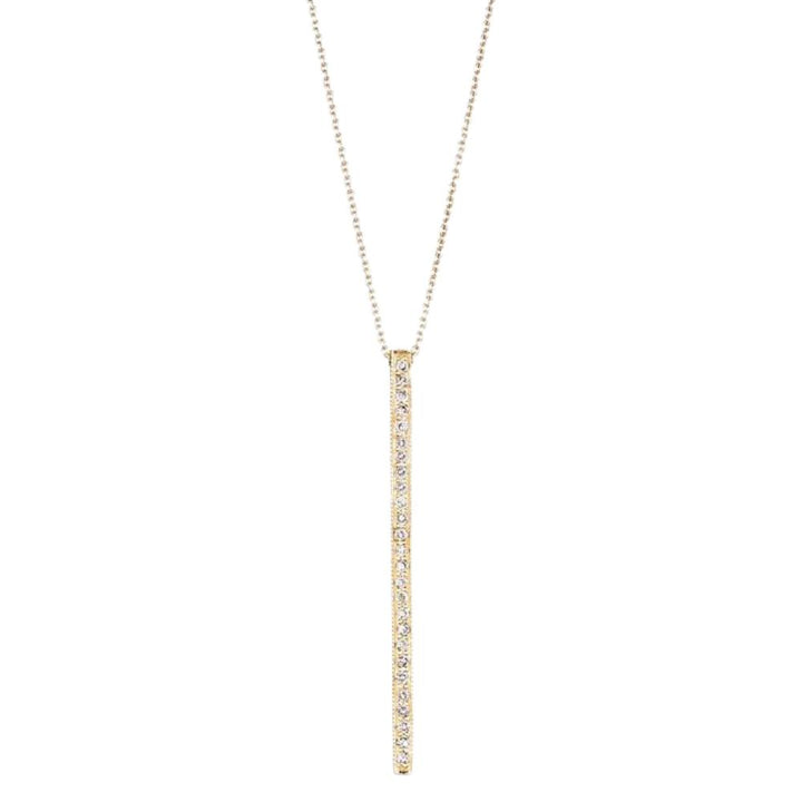 SETHI COUTURE WHITE DIAMOND YELLOW GOLD VERTICAL NECKLACE 16" Default Title