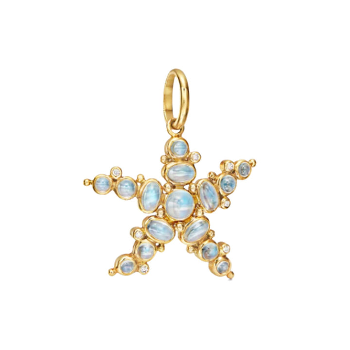 TEMPLE ST CLAIR 18K YELLOW GOLD SEA STAR PENDANT WITH MOONSTONES AND DIAMONDS Default Title