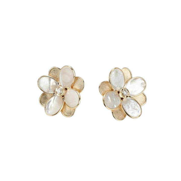 MARCO BICEGO LUNARIA EARRINGS MOTHER OF PEARL/DIAMONDS 18K YG .16CT Default Title