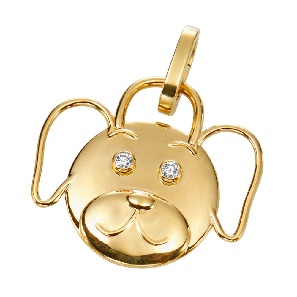GUMUCHIAN 18K YELLOW GOLD WITH DIAMONDS LUCKY LIFE PUPPY CHARM Default Title