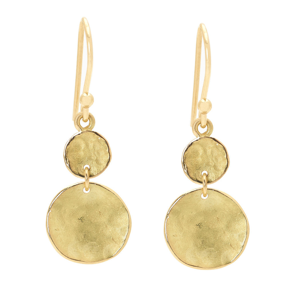 ANNE SPORTUN 18K YELLOW GOLD HAMMERED DISC EARRINGS Default Title