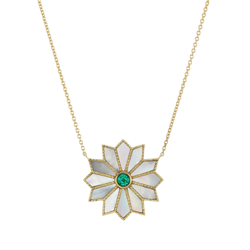 ORLY MARCEL 18K SACRED FLOWER INLAY NECKLACE Default Title
