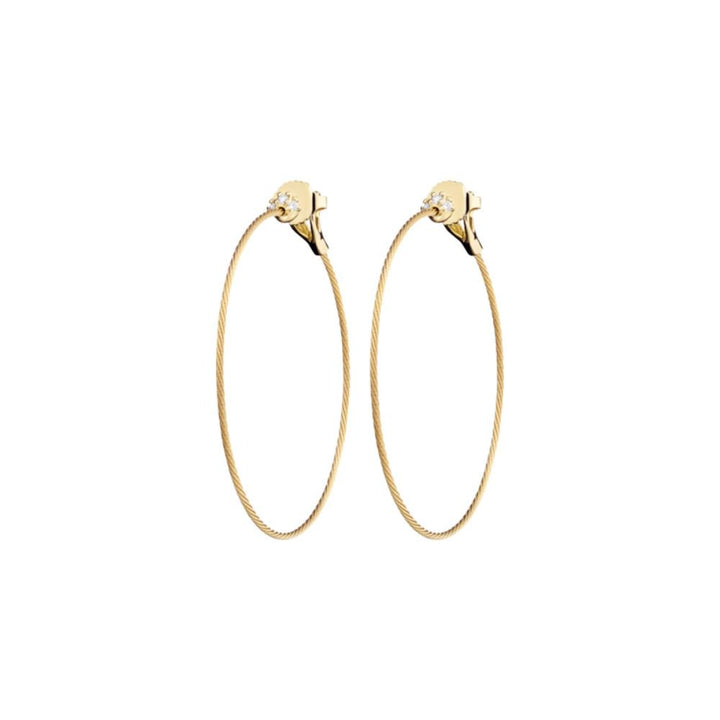 PAUL MORELLI YELLOW GOLD UNITY THIN HOOPS WITH DIAMONS Default Title