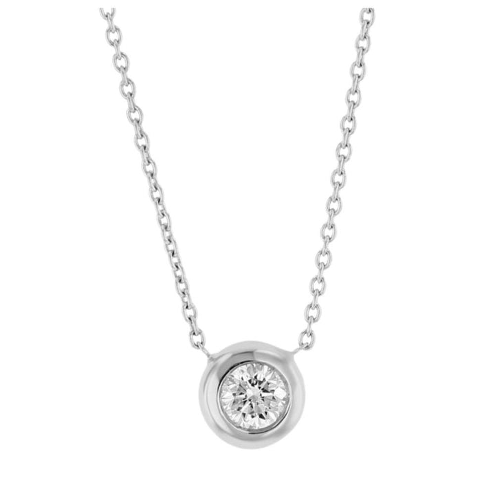 ROBERTO COIN SINGLE DIAMOND STATION WHITE GOLD NECKLACE .19CT Default Title