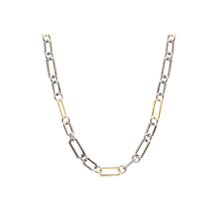 ARMENTA 18K YELLOW GOLD AND STERLING SILVER PAPERCLIP CHAIN NECKLACE Default Title
