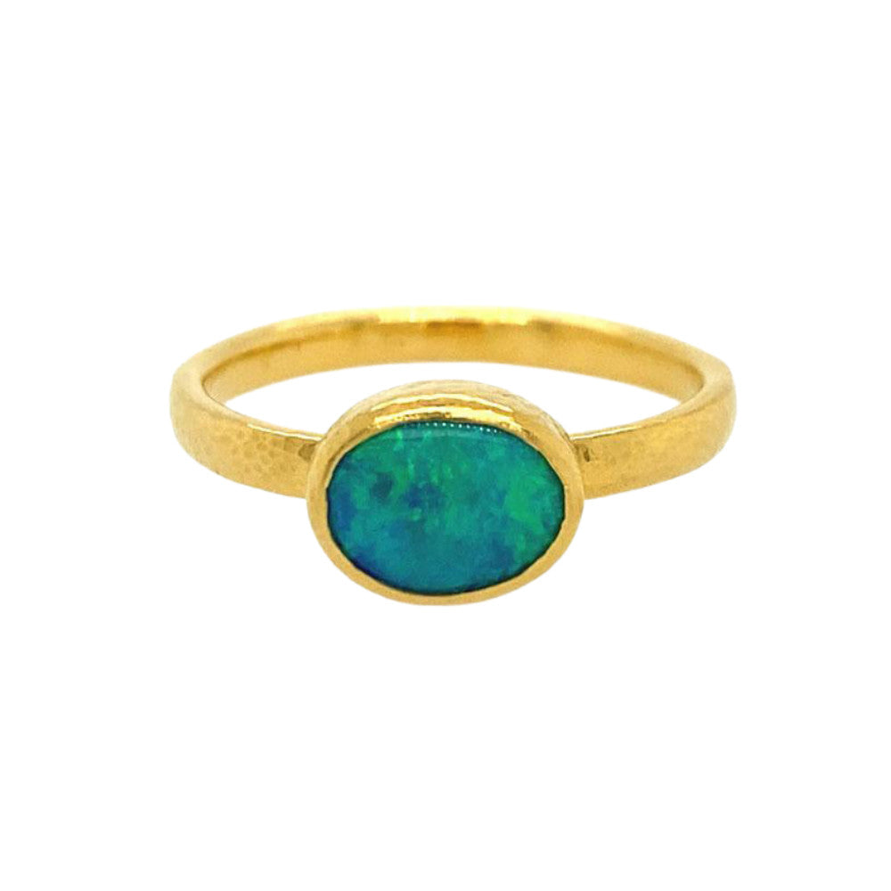 GURHAN 24K YELLOW GOLD WITH OVAL CABOCHON OPAL Default Title