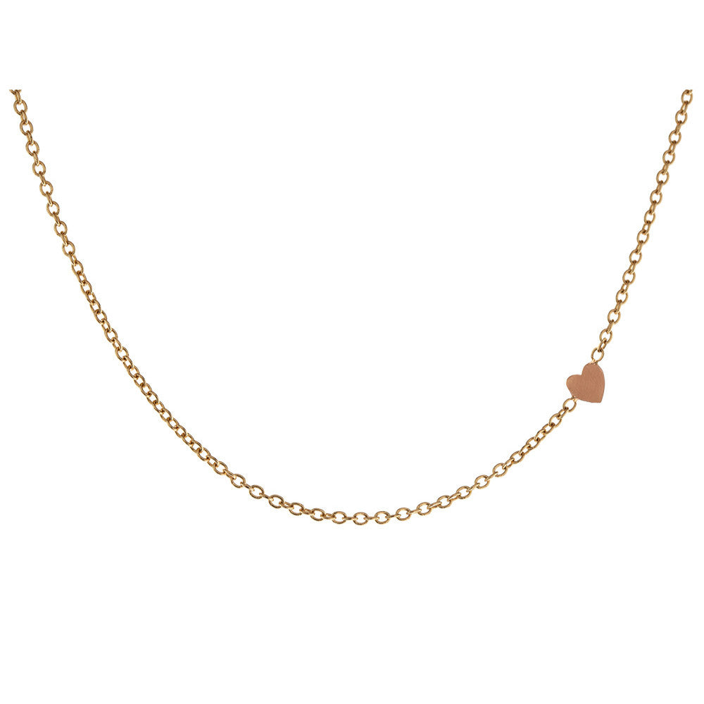 HEATHER B. MOORE 14K YELLOW GOLD NECKLACE 14K ROSE GOLD HEART