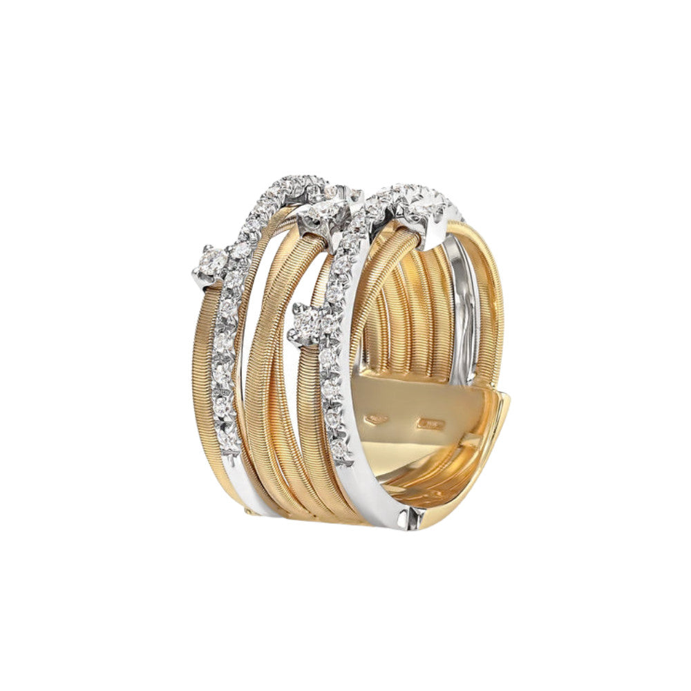 MARCO BICEGO 18K WHITE AND YELLOW GOLD WITH DIAMONDS RING Default Title