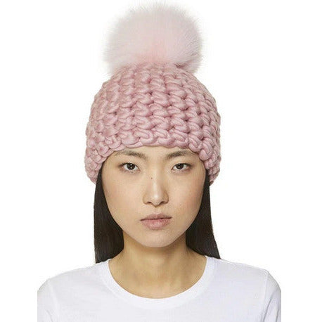 MISCHA LAMPERT DEEP BEANIE - DUSTY ROSE AND BABY PINK POM Default Title