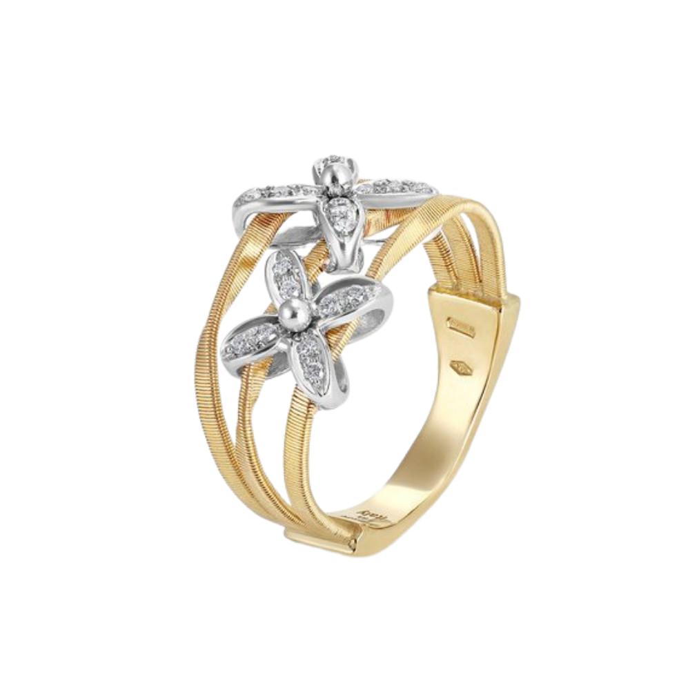 MARCO BICEGO 18K YELLOW AND WHITE GOLD WITH DIAMONDS ONDE RING Default Title