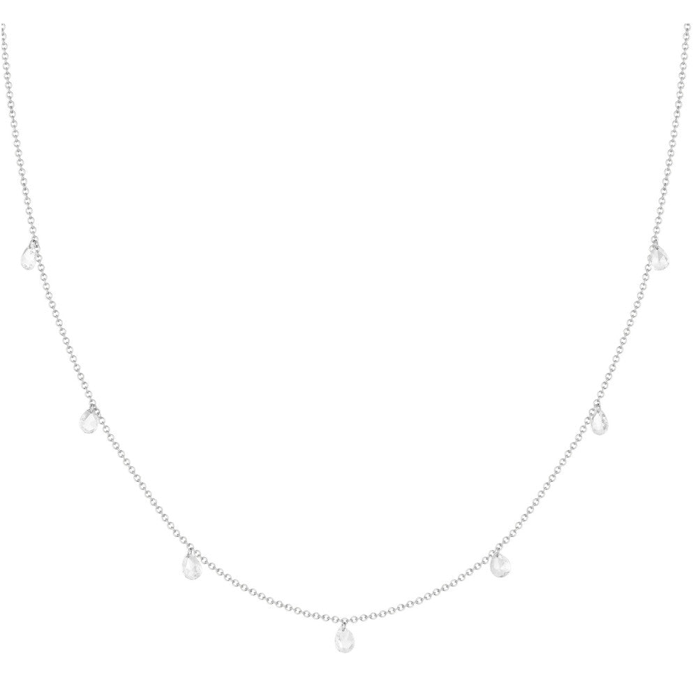 PAUL MORELLI 18K WHITE GOLD FLOATING PEAR-SHAPED DIAMOND NECKLACE Default Title