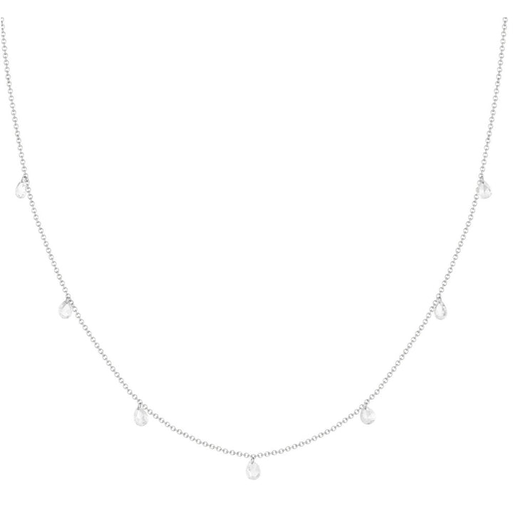 PAUL MORELLI 18K WHITE GOLD FLOATING PEAR-SHAPED DIAMOND NECKLACE Default Title