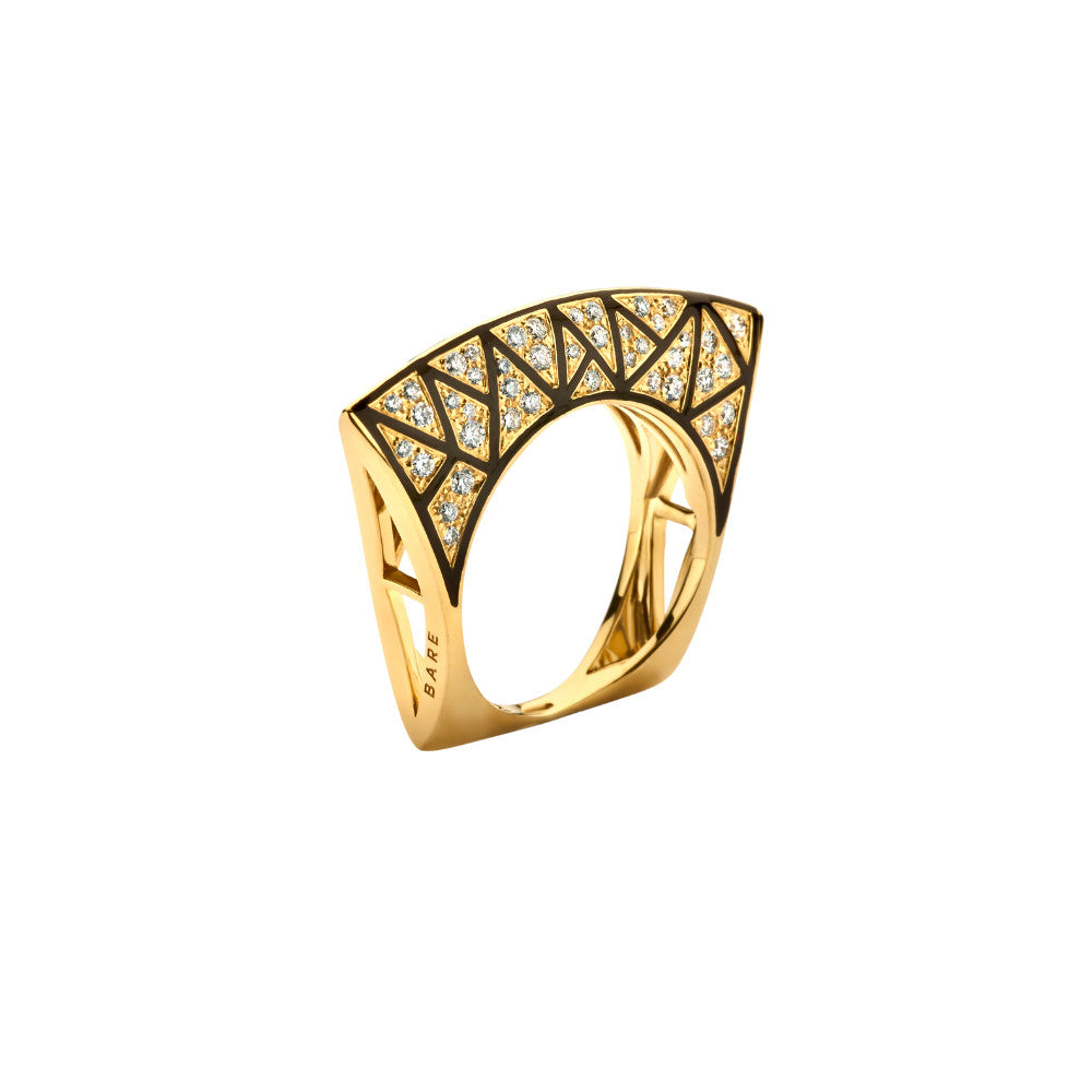 DRIES CRIEL 18K YELLOW GOLD LOTUS RING WITH DIAMONDS Default Title