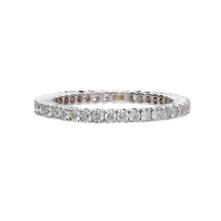 SETHI COUTURE 18K WHITE GOLD BAND RING WITH DIAMONDS Default Title