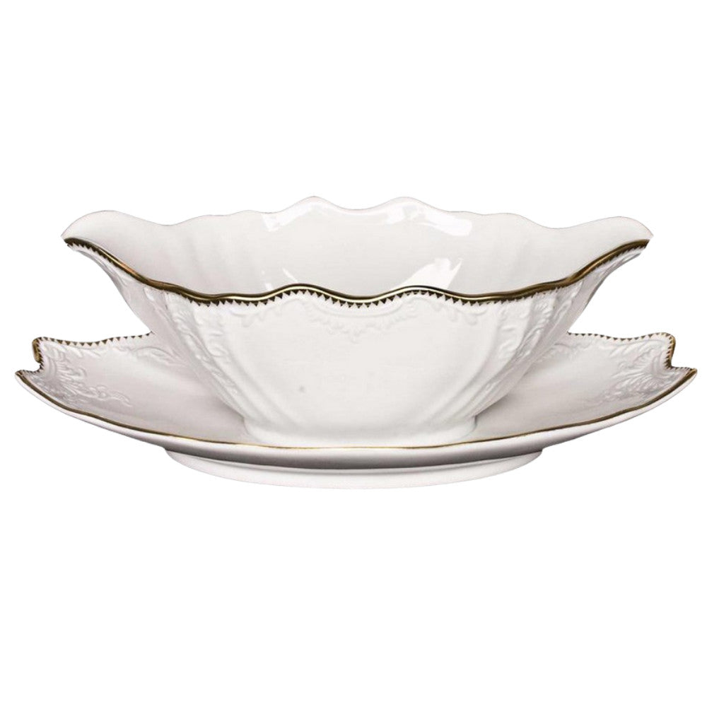 ANNA WEATHERLEY SIMPLY ANNA GOLD GRAVY BOAT W/STAND Default Title