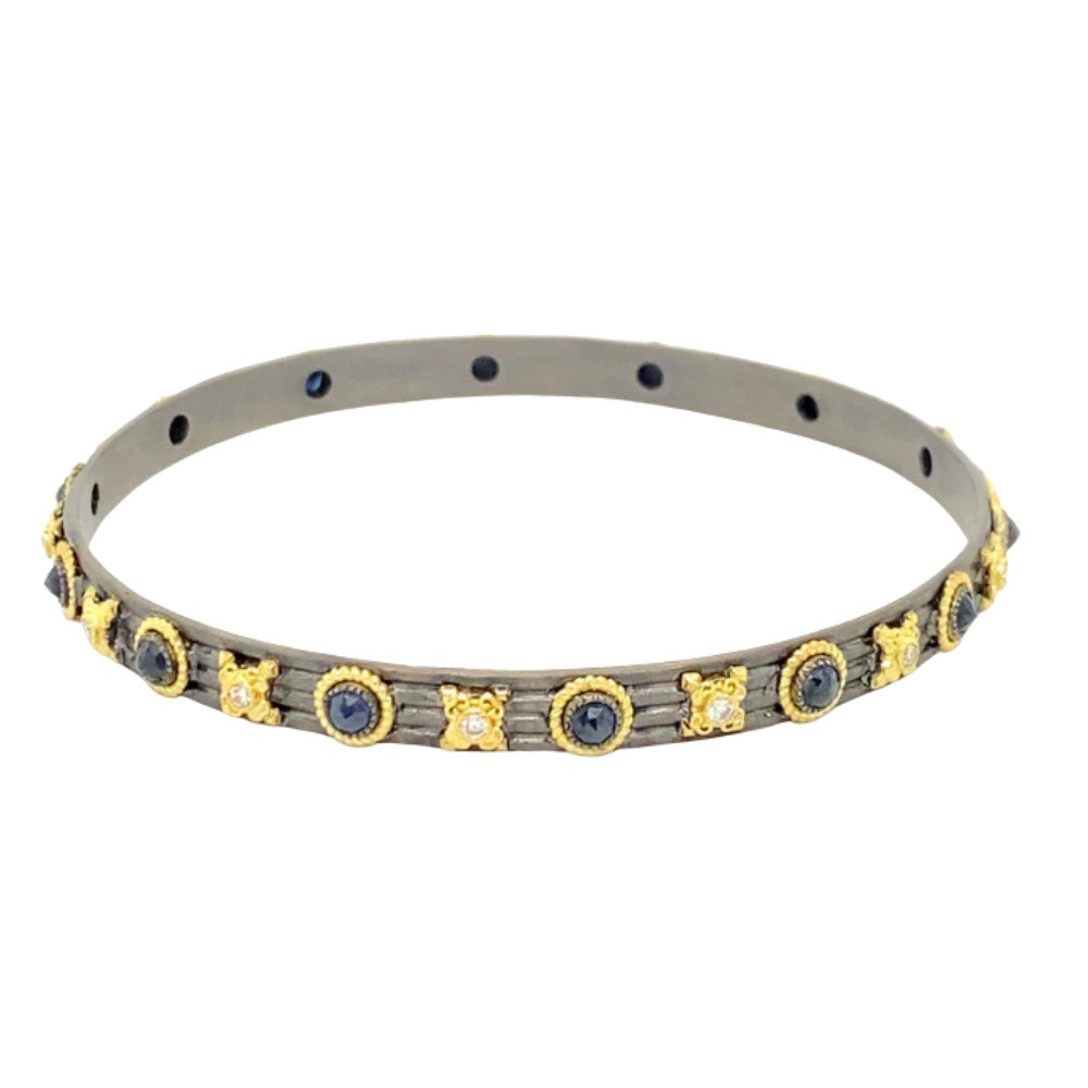 ARMENTA 18K YELLOW GOLD AND STERLING SILVER BRACELET WITH DIAMONDS AND SAPPHIRES Default Title