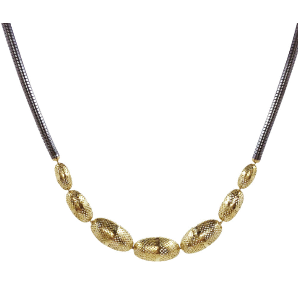 RAY GRIFFITHS 18K YELLOW GOLD BEADS AND OXIDIZED SILVER CHAIN Default Title