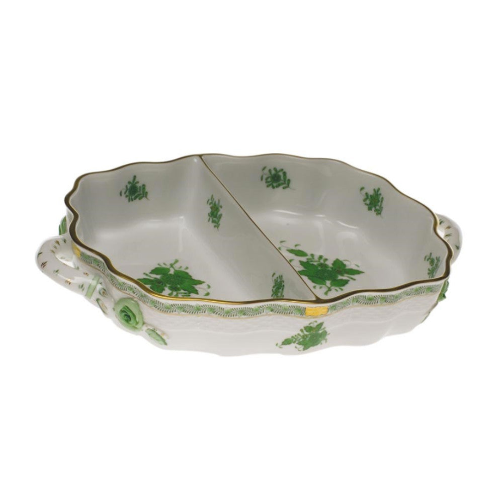HEREND CHINESE BOUQUET GREEN HORS D'OEUVRE DISH Default Title