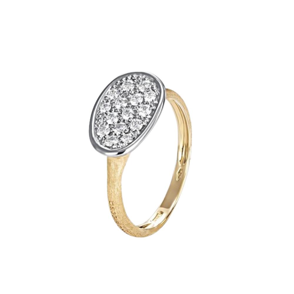 MARCO BICEGO 18K YELLOW GOLD 18K WHITE GOLD LUNARIA RING WITH DIAMONDS Default Title