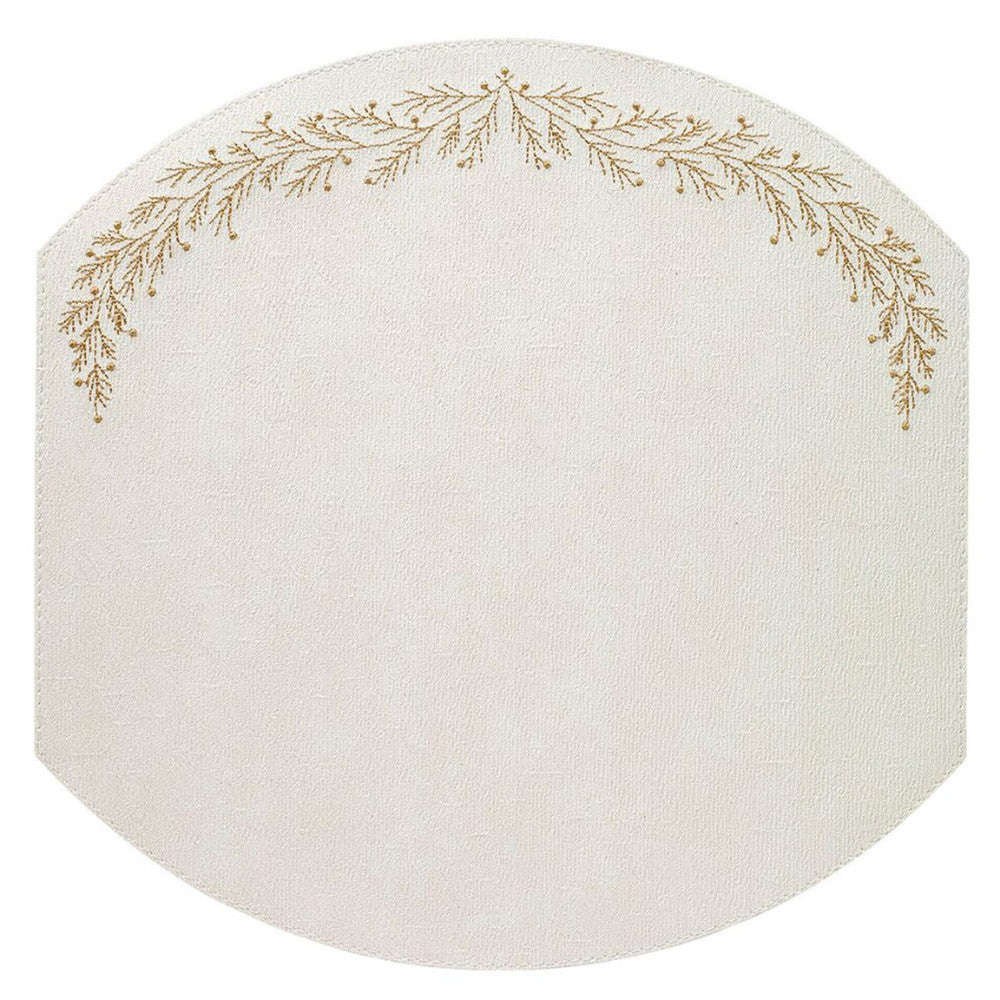 BODRUM HOLLY PLACEMAT - WHITE AND GOLD Default Title