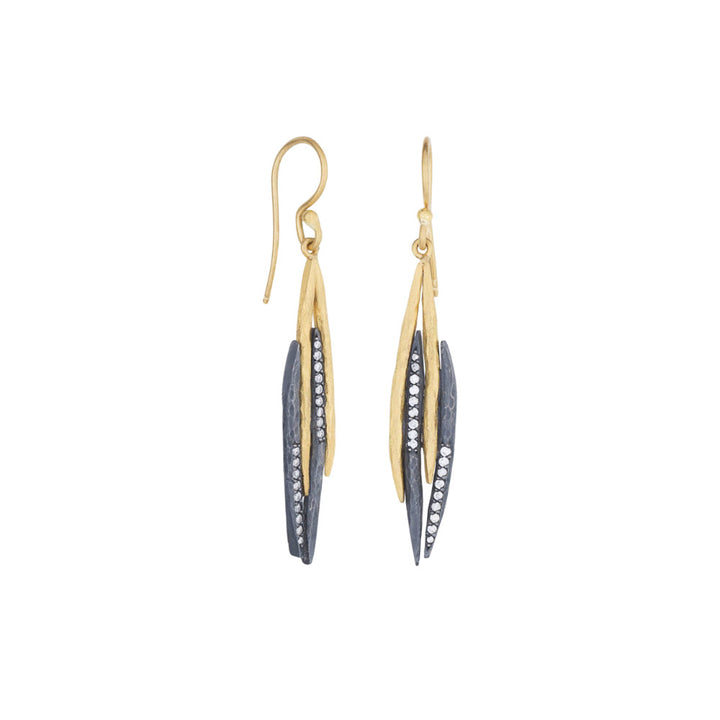 LIKA BEHAR 24K YELLOW GOLD AND OXIDIZED SILVER EARRINGS Default Title